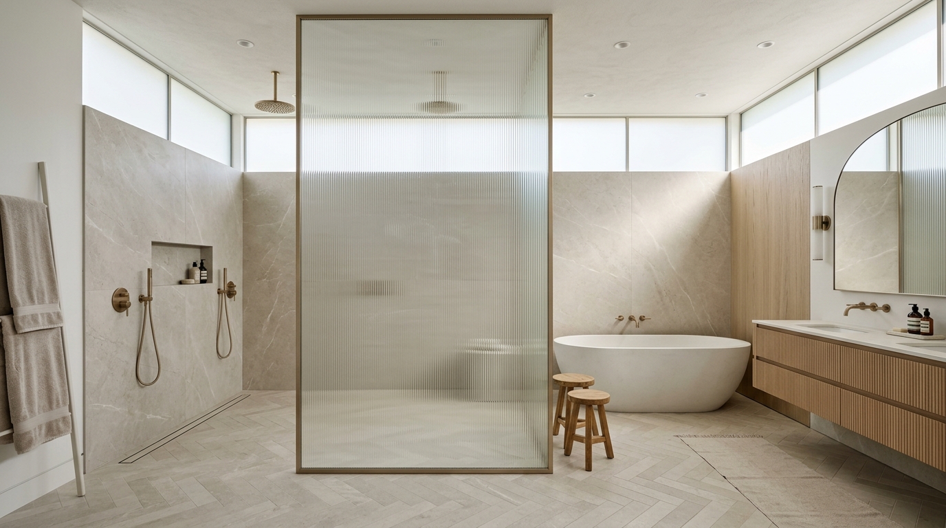 Luxury modern master bathroom remodel daylight light mode